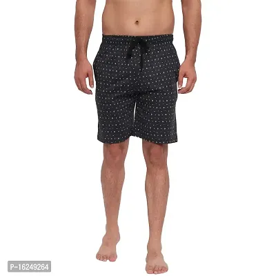 FTX Men's Printed Knitted Cottonpoly Shorts - Black-thumb0