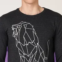 FTX Men Round Neck LION Printed Full sleeves Grey Sweatshirt-thumb3