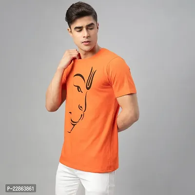 Stylish Orange Cotton Tees For Men-thumb3