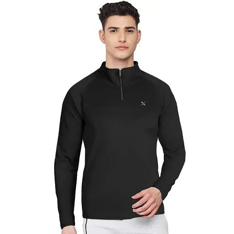 FTX Comfortable Solid High Neck Tees For Men