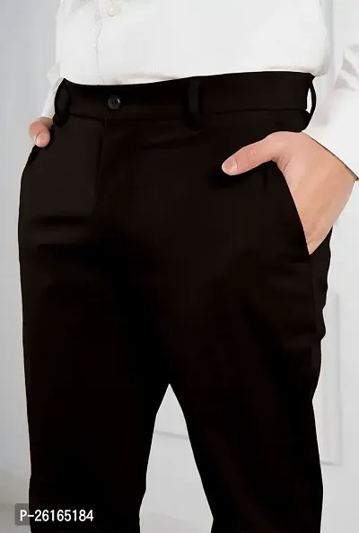 FTX Men Solid Black Casual Trouser-thumb3