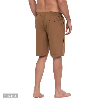 FTX Men's Solid Woven Cotton Shorts - Brown-thumb3