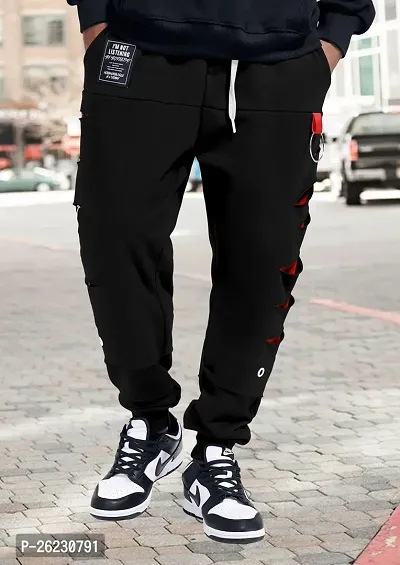 FTX Men Cut  Sew Regular Fit Black Track Pant-thumb0