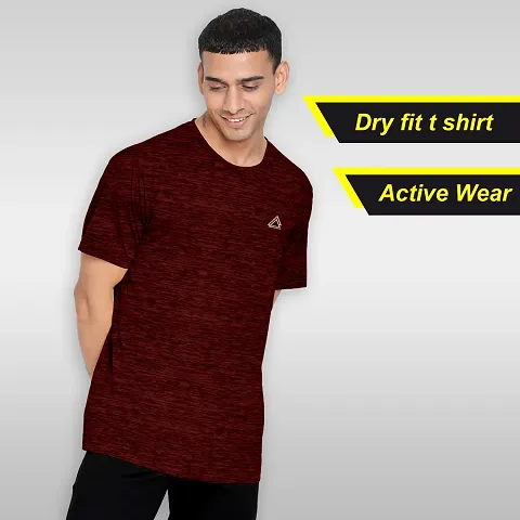 FTX Men Solid Round Neck Half Sleeve Tshirt