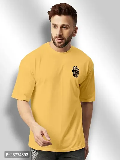 FTX Men Round Neck Oversized Yellow Tshirt-thumb0