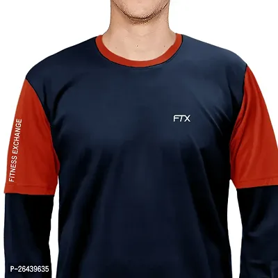 FTX Men Round Neck Full Sleeve Navy Tshirt-thumb3