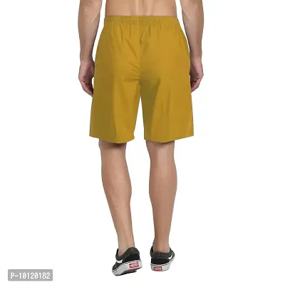 Men Solid Cotton Casual Shorts-thumb2