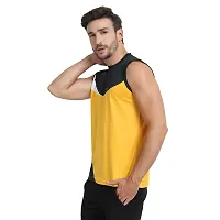 Stylish Multicoloured Polyester Colourblocked Gym Vest For Men Pack Of 3-thumb2