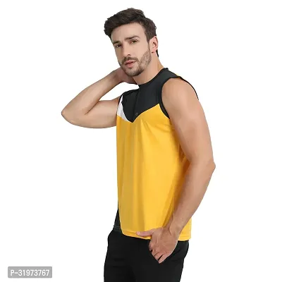 Stylish Multicoloured Polyester Colourblocked Gym Vest For Men Pack Of 3-thumb3