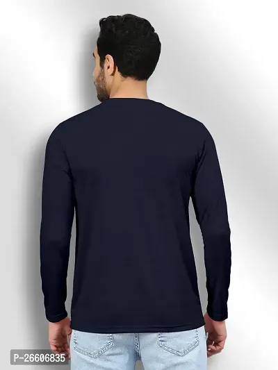 Classic Cotton Blend Round Neck Printed Full Sleeve T-Shirt for Men-thumb2