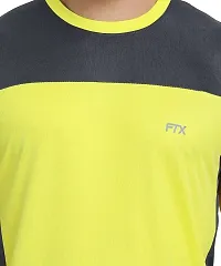 FTX Men's Dri-Fit Round Neck T-Shirt - Black, Lemon Yellow, Navy Blue (709_4-709_5-709_10)-thumb4