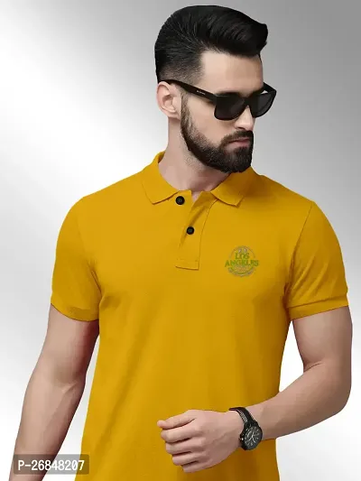 FTX Men Polo Neck Half Sleeve Yellow Tshirt