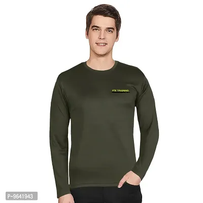 FTX Comfortable Polyester Solid Round Neck Tees For Men-thumb0