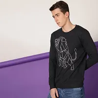 FTX Men Round Neck LION Printed Full sleeves Grey Sweatshirt-thumb2