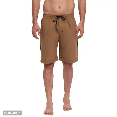 FTX Men's Solid Woven Cotton Shorts - Brown-thumb0