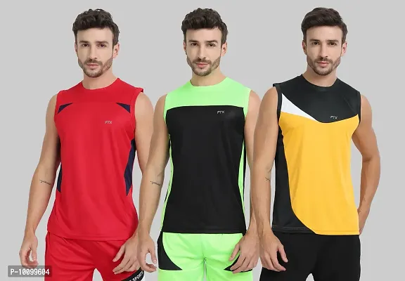 Drifit Mens Solid Roundneck Sleeveless Sports T-Shirt-thumb0