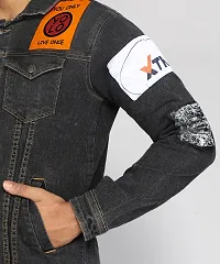 FTX Men Printed Black Denim Jacket-thumb2