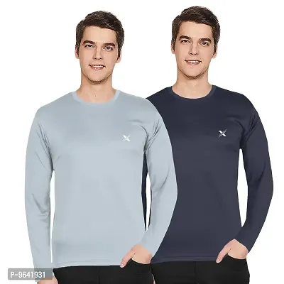 FTX Comfortable Multicoloured Polyester Solid Round Neck Tees For Men Combo Pack Of 2-thumb0