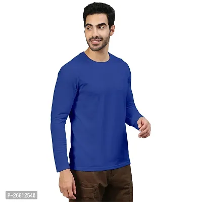 FTX Men Solid Round Neck Full Sleeves Royal Blue Tshirt-thumb5