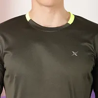 FTX Men Solid Round Neck Full Sleeve Olive Tshirt-thumb2