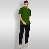 FTX Men Solid Round Neck Half Sleeve Dark Green Tshirt-thumb4