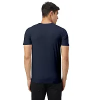 Stylish Navy Blue Cotton Blend Tees For Men-thumb1