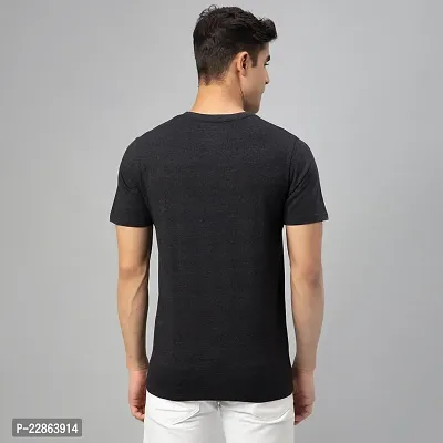 Stylish Black Cotton Tees For Men-thumb2