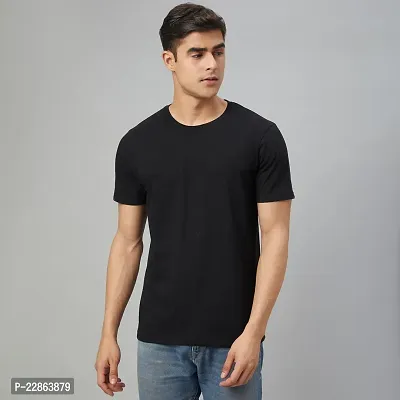 Stylish Black Cotton Tees For Men-thumb0