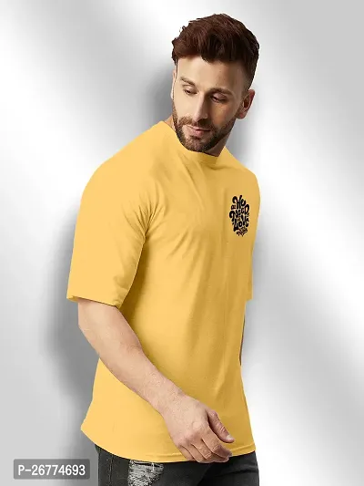 FTX Men Round Neck Oversized Yellow Tshirt-thumb4