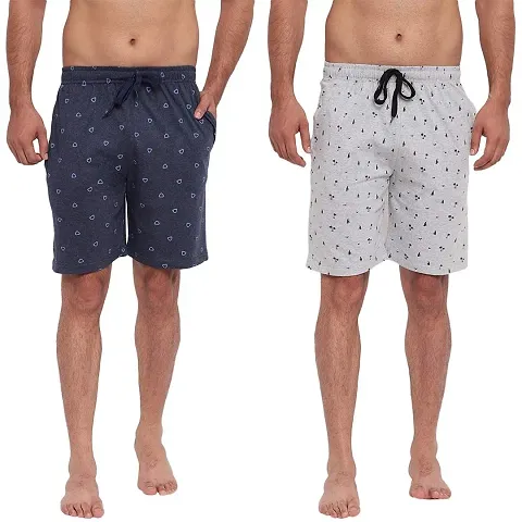 FTX Men's Knitted Cottonpoly Shorts - Pack of 2 (714-4_714-6)