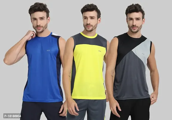 Drifit Mens Solid Roundneck Sleeveless Sports T-Shirt-thumb0