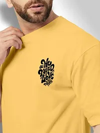 FTX Men Round Neck Oversized Yellow Tshirt-thumb2