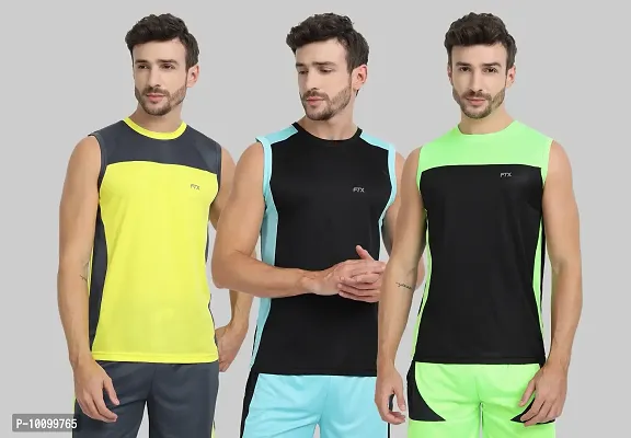 Drifit Mens Solid Roundneck Sleeveless Sports T-Shirt