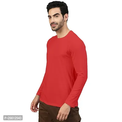 FTX Men Solid Round Neck Full Sleeves Red Tshirt-thumb4