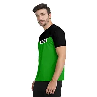 FTX Men Round Neck Cut  Sew Half Sleeve Green Tshirt-thumb3