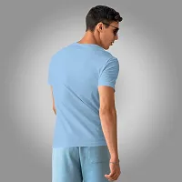 Stylish Blue Polyester Tees For Men-thumb1