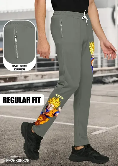 FTX Men Regular Fit Anime Printed Olive Track Pant