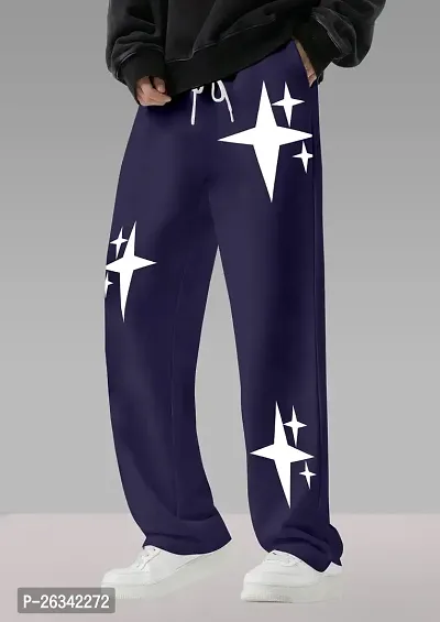 FTX Men Printed Baggy Fit Navy Track Pant-thumb3