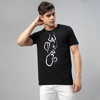 Stylish Black Cotton Tees For Men-thumb2