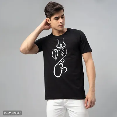 Stylish Black Cotton Tees For Men-thumb3