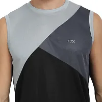 Stylish Multicoloured Polyester Colourblocked Gym Vest For Men Pack Of 3-thumb3