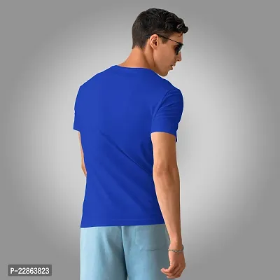 Stylish Blue Polyester Tees For Men-thumb2