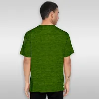 FTX Men Solid Round Neck Half Sleeve Dark Green Tshirt-thumb1