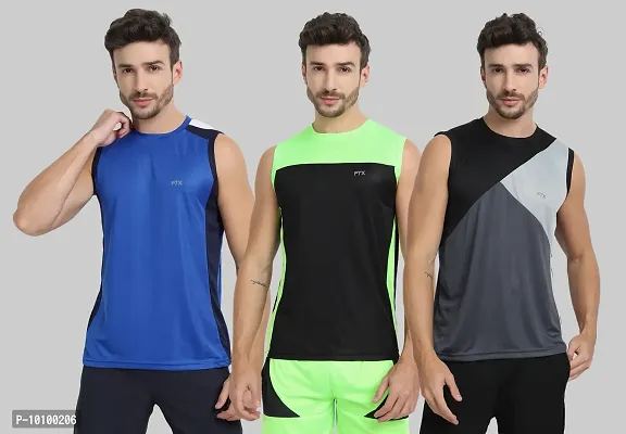 Drifit Mens Solid Roundneck Sleeveless Sports T-Shirt