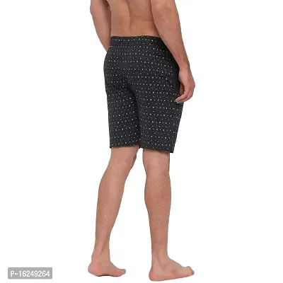 FTX Men's Printed Knitted Cottonpoly Shorts - Black-thumb3