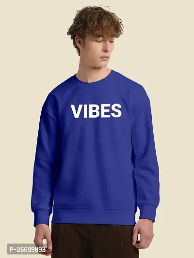 FTX Men Round Neck Printed Blue Sweatshirt