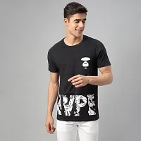 Stylish Black Cotton Tees For Men-thumb2