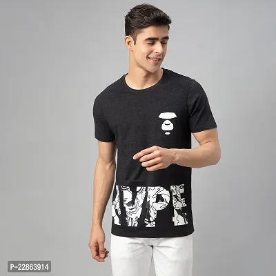 Stylish Black Cotton Tees For Men-thumb3