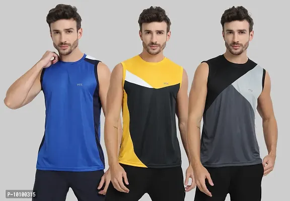 Drifit Mens Solid Roundneck Sleeveless Sports T-Shirt