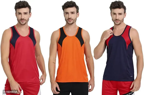 FTX Men's Polyester Round Neck Vest (Pack of 3)